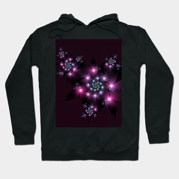 Pink Purple Gothic Flowers Hoodie by pinkal